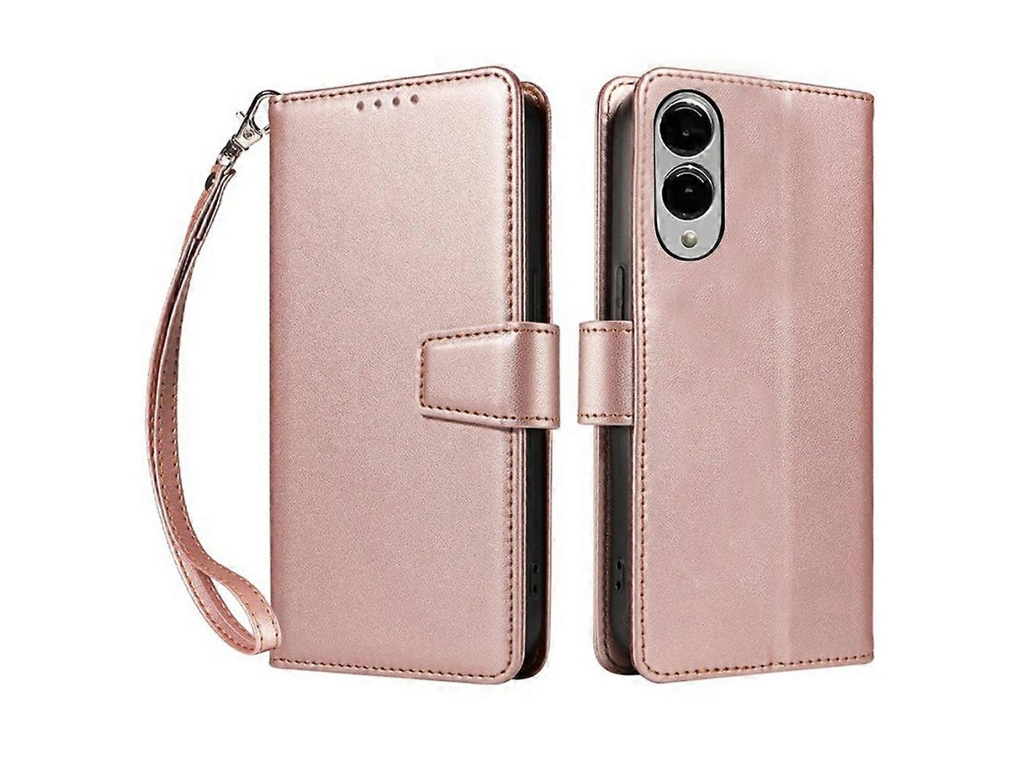 Capa Tipo Carteira De Couro Com Bloqueio Rfid Para Samsung Galaxy S25 Edge E Alça De Pulso