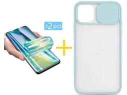 Capa + 2 Películas para iPhone 11 Pro Max SKYHE Verde Água