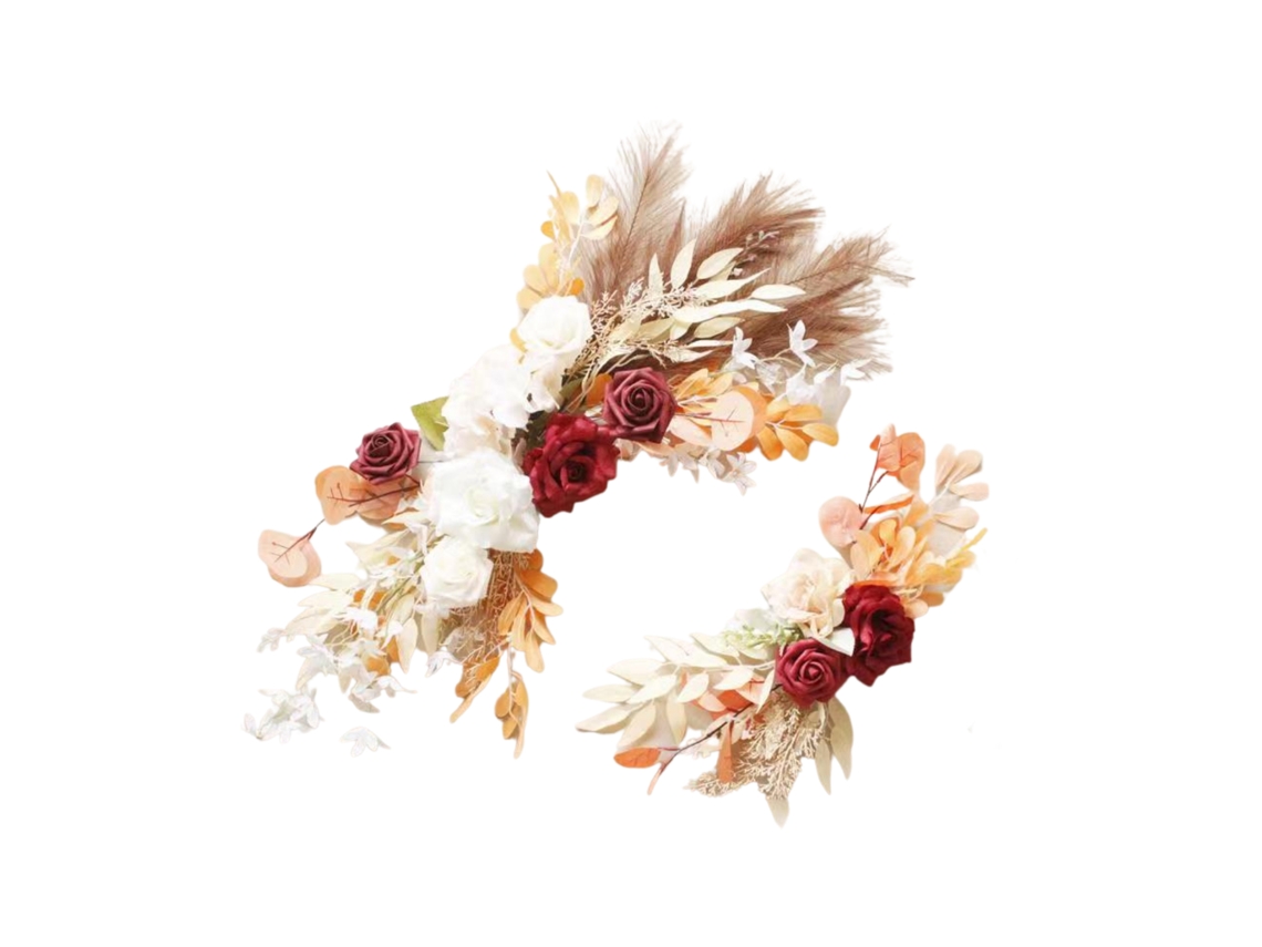 Arco de Decoração de Casamento com Flores e Placa de Boas-vindas LAXISCREED