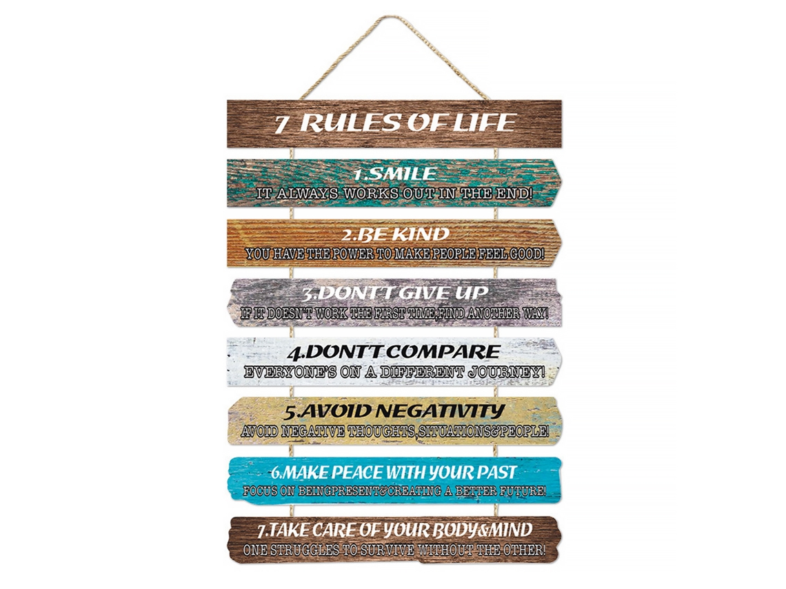 Placa de Madeira Life Seven Laws LAXISCREED