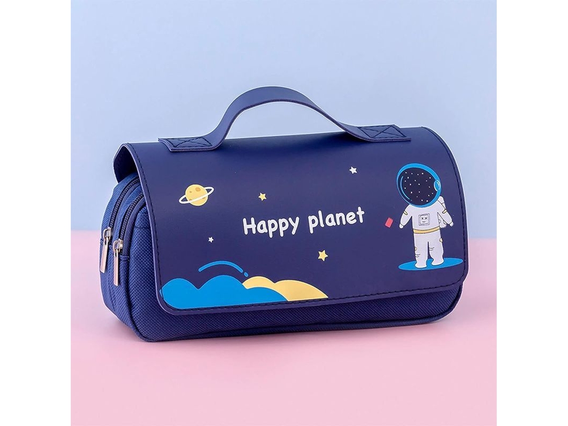 2026rebe estuche de Lápices Linjou Grande Capacidad, Astronauta Verde, Diseño Cartoon, Bolsa de Papelería Portátil Y Linda