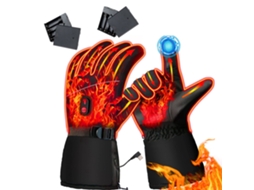 Luvas quentes USB impermeáveis, com tela tática, 3 níveis de temperatura, para homem e mulher, inverno, camping