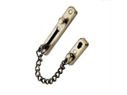Fechadura Interna Para Porta - Trava De Segurança Sem Furos Com Corrente E Parafusos, Cor Bronze.