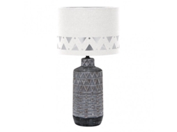 Candeeiro De Mesa Cerâmico Mos 1xe27 Zinco Tela Branca 42,5x24x24 Cm Fabrilamp