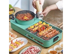 2200W Grelha Elétrica Portátil E Panela De Fondue 3 Em 1, Forma Antiaderente Removível E Lavável, Para Sopa, Fondue E Grelha.
