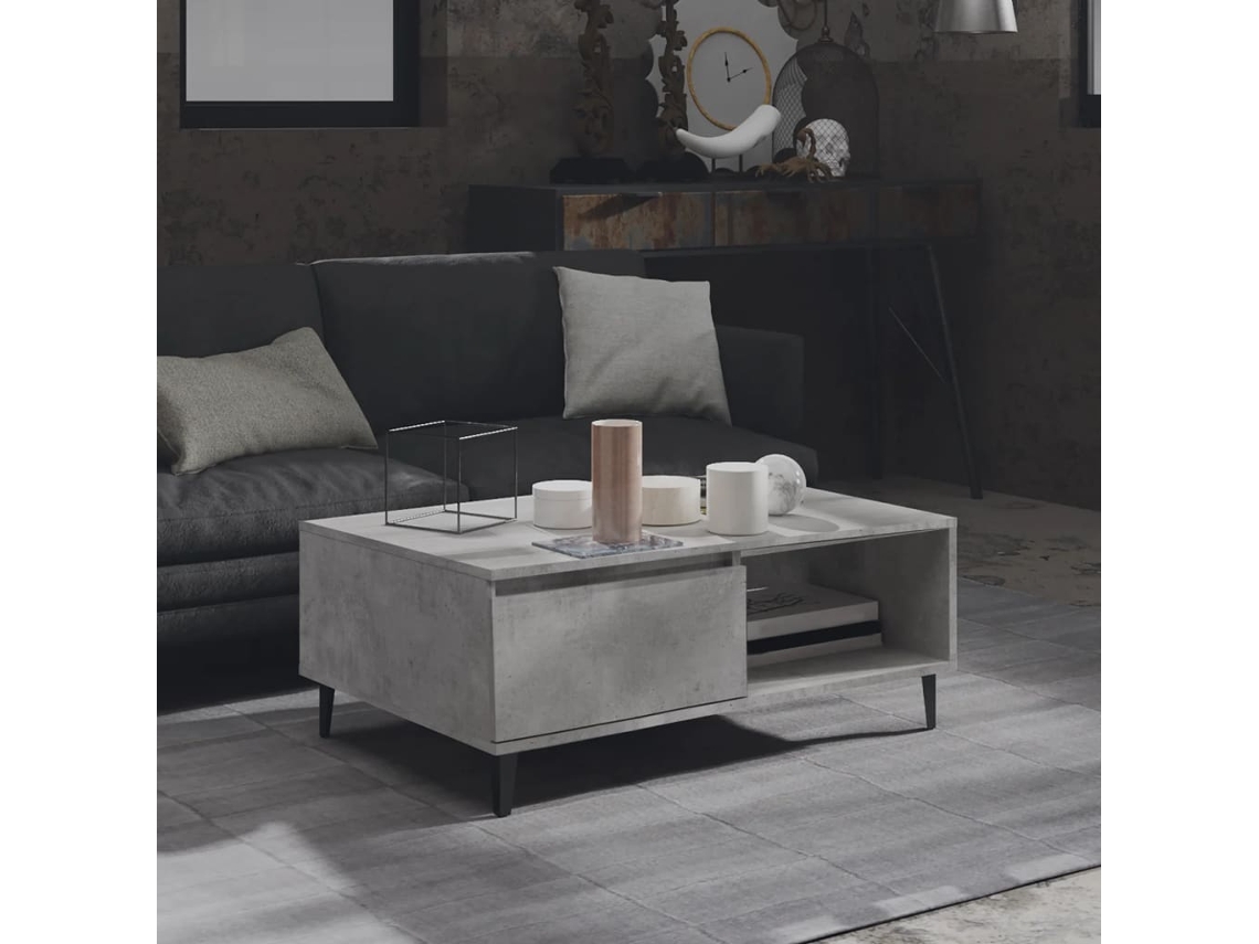 Vidaxl Mesa De Centro 90x60x35 Cm Derivados Madeira Cinzento Cimento