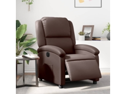 Vidaxl Poltrona Reclinável Elétrica Couro Artificial Castanho