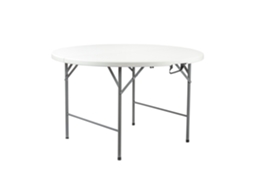 Mesa dobrável redonda efeito granito branco 122 cm THINIA