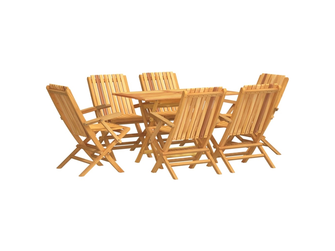 Maison Exclusive - Conjunto De Jantar Para Jardim 7 Pcs Madeira De Teca Maciça