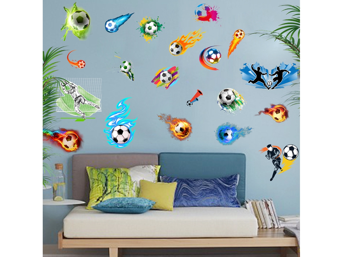 Lurelia Adesivo Mural Folhas Pvc Autoadesivo Impermeável Removível Colorido 4 Unidades 30x40 Cm Quarto Sala Escritório