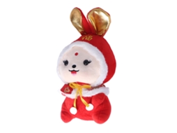 Brinquedo De Coelho Do Ano Novo Recheado Macio De Pelúcia Bonito Para Crianças Adultos Escritório Ornamento Lar 7.9 Polegadas