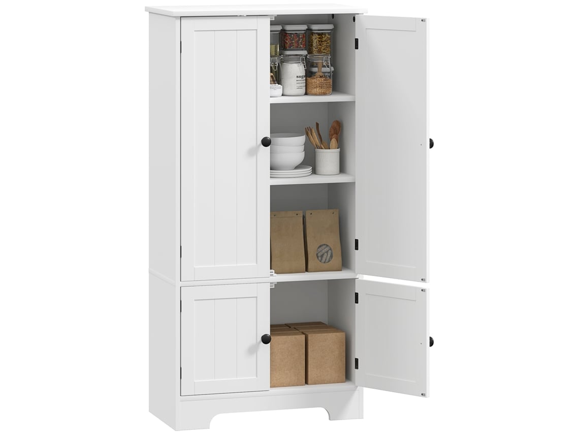 Armário de cozinha tipo buffet, com prateleiras ajustáveis, 58,2x30x123cm, branco