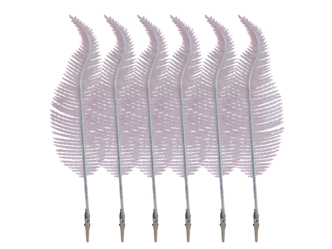 Conjunto De 6 Folhas De Natal Brancas Com Glitter E Clips Da Laxiscreed Para Decoração Festiva