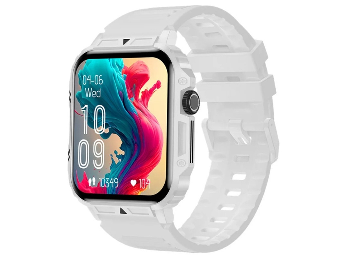 Relógio inteligente Bluetooth Bestvite para chamadas, frequência cardíaca, pressão arterial, sono, saúde, rastreador de condicionamento físico e pedômetro, branco