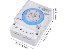 Timer Mecânico, 12v Ca/cc, Portátil, Branco, 11x8,4x4 Cm