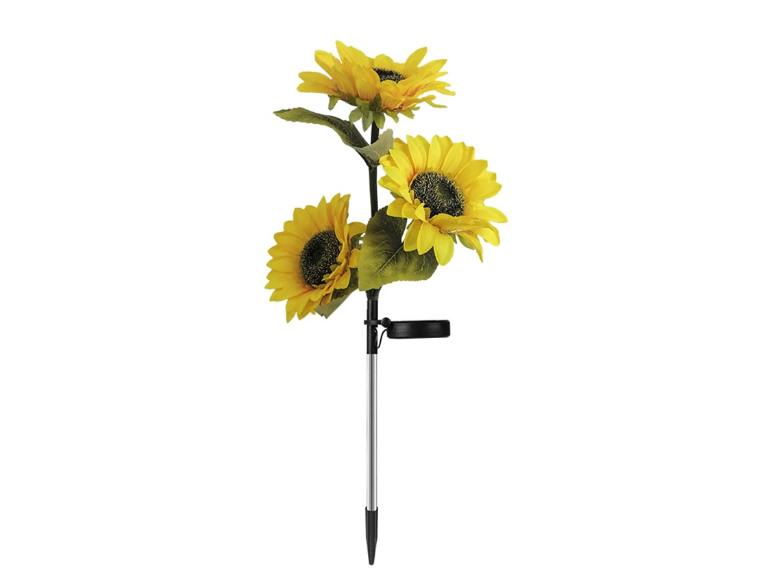 Rebe-luzes De Girassol Solar Ao Ar Livre Com 3 Cabeças De Girassol Led Para Decoração De Pátio Jardim Caminho