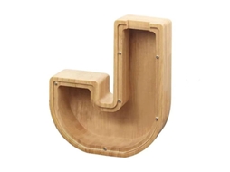 Hucha Letra De Madera Mqf Para Guardar Moedas, Tamanho 19x21x3.6cm, Peso 280g J
