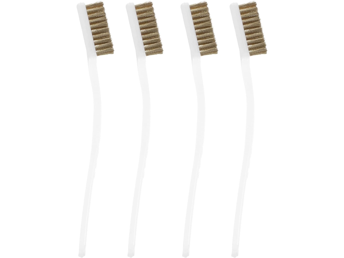 Eringogo Conjunto De 4-escovas Pequenas Latão Para Limpeza Industrial E Doméstica, Fio De Aço Branco, Removedoras