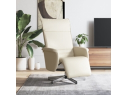 Vidaxl Cadeira Reclinável Com Apoio De Pés Couro Artificial Cor Creme