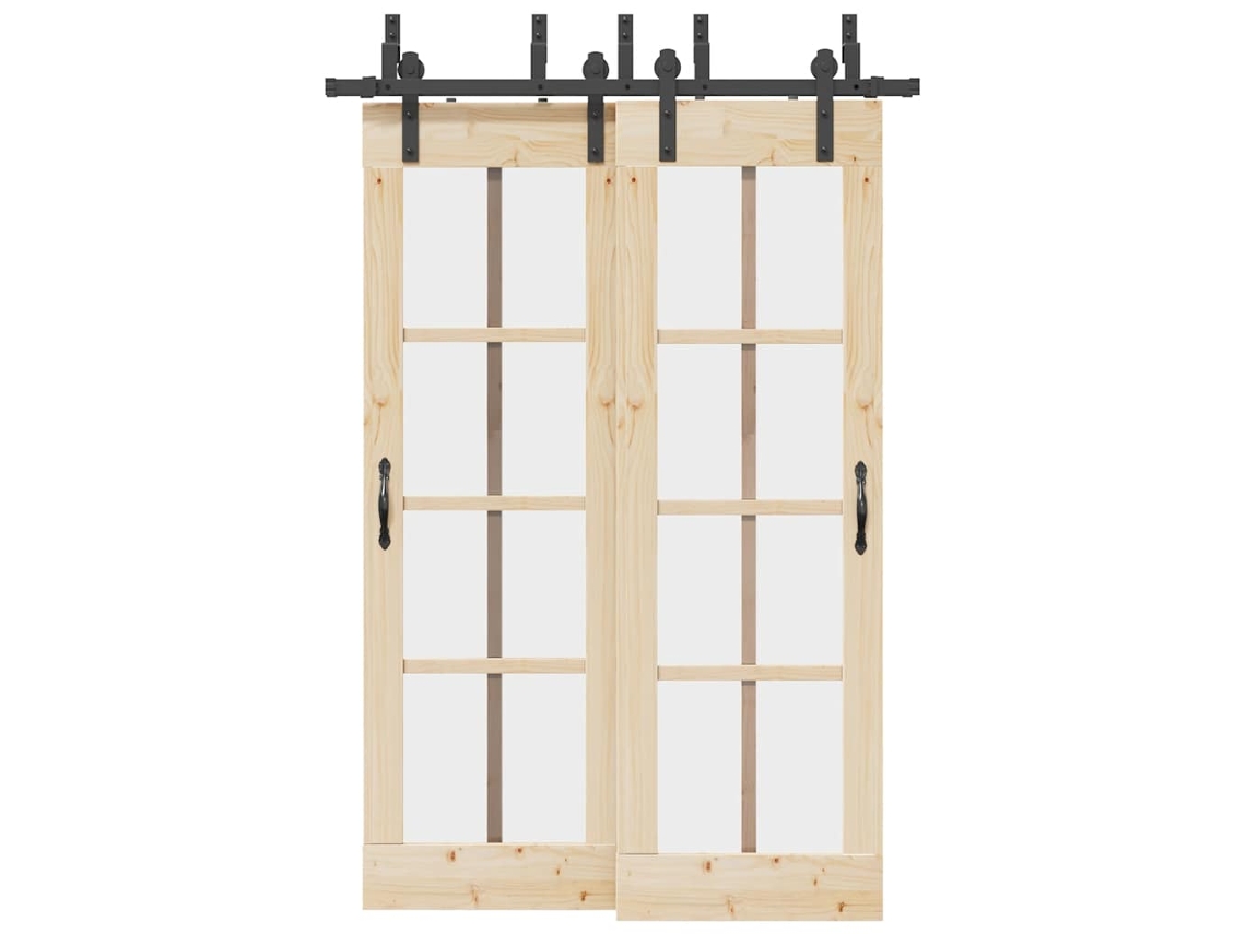 Vidaxl Kit De Ferragens Para Porta Deslizante 152,5 Cm Aço Preto