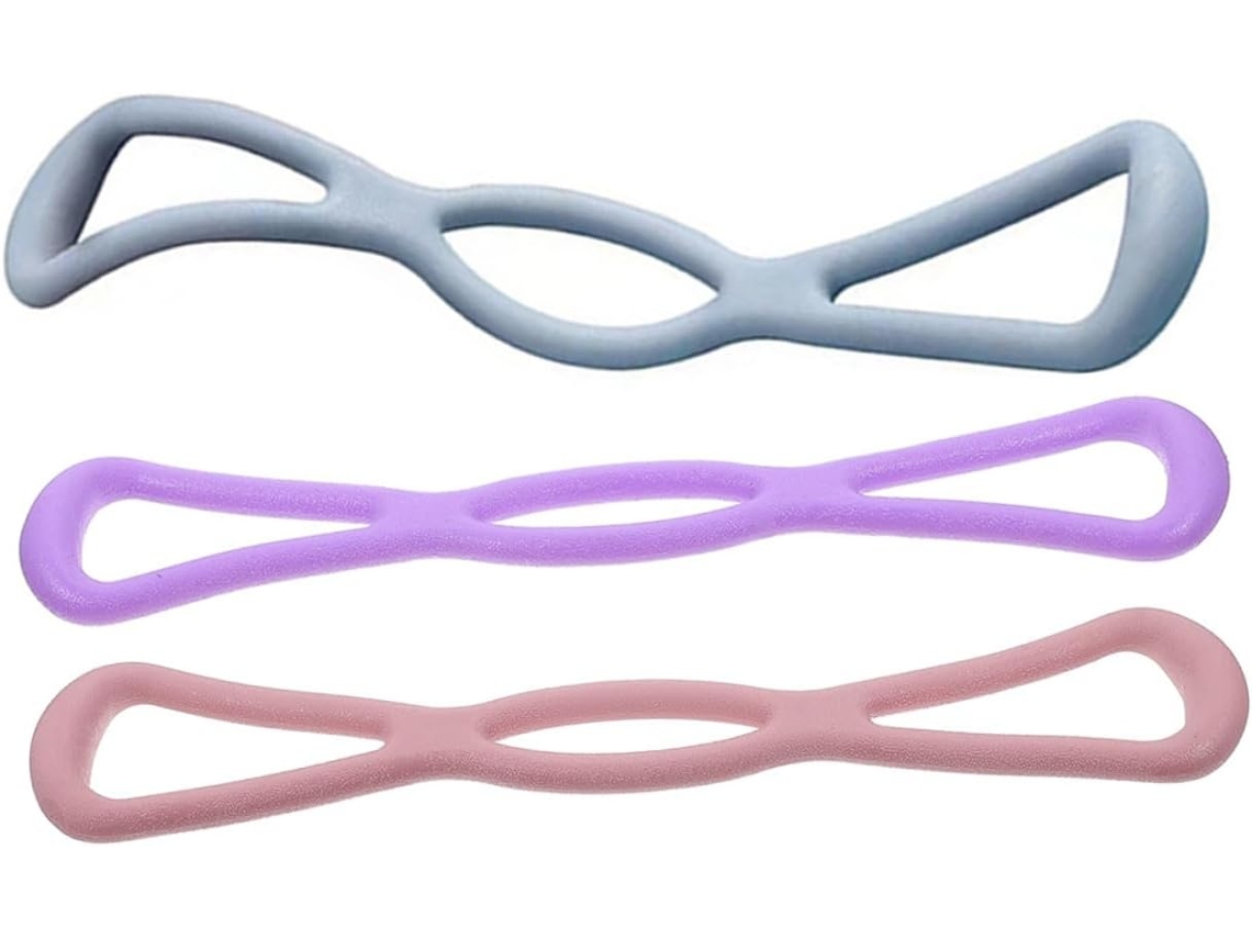 Conjunto De 3 Faixas Elásticas Resistência Orfofe Para Exercícios Ioga, Alta Elasticidade, Costas, Ombros E