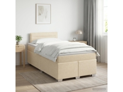 Vidaxl Cama Box Spring Com Colchão Creme 120 X 200 Cm Tecido