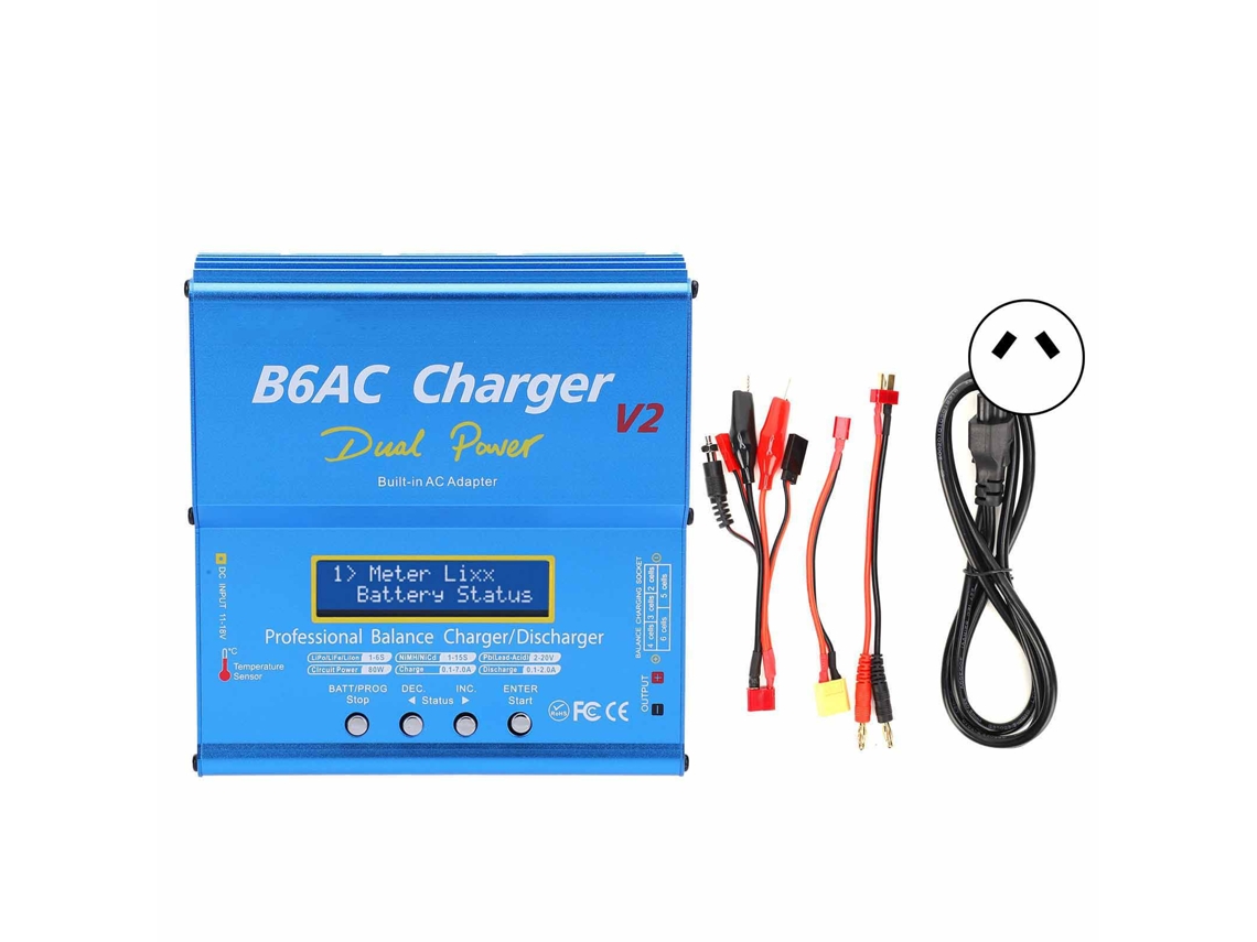 Carregador Descarregador Inteligente De Equilíbrio 80w 7a B6ac V2 Azul Plug Au 220v Com Cabo De Carregamento