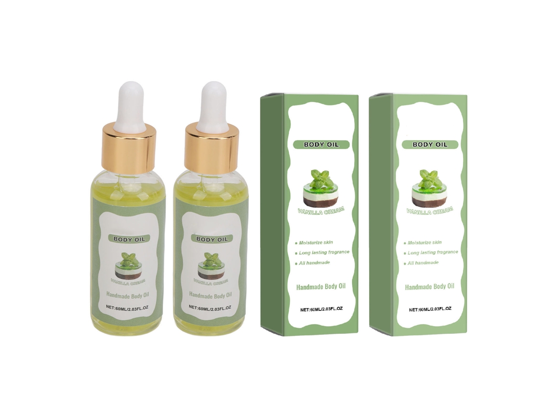 2pcs Aceite Corporal De Baunilha 60ml Para Cuidado Da Pele E Alívio Muscular