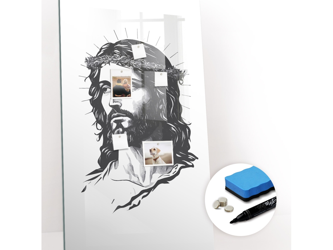 Quadro De Vidro Magnético Jesus Cristo Para O Corredor Espelharte (60x120 Cm)