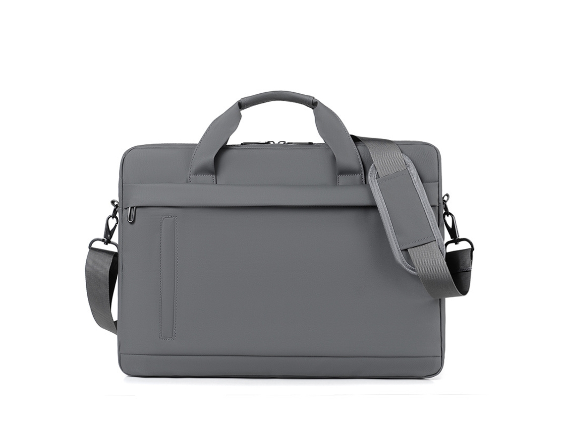 Bolsa Para Portátil De 15,6 Polegadas Com Alça Única, Fabricada Em Pele Pu Cinza