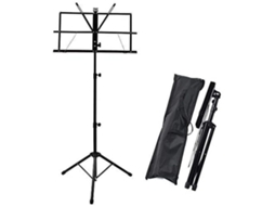 Estante de Partitura Ajustável, Portátil e Dobrável em Metal com Bolsa de Transporte, Leve para Guardar Ou Viajar, Preta AQUAFORGE