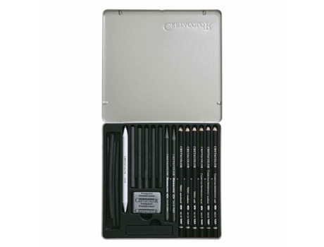 Kit desenho BREVILLIER'S CRETACOLOR Sketching Set 20 Peças Caixa Preta