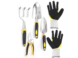 Kit De Ferramentas De Jardinagem De 5 Peças: Pá De Transplante, Podador E Luvas Com Cabeça De Alumínio Fundido Resistente