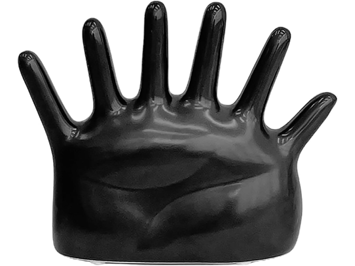 Suporte Para Anéis Em Cerâmica Preta Fosca, Feito À Mão, Expositor De Joias Para Anéis E Colares.