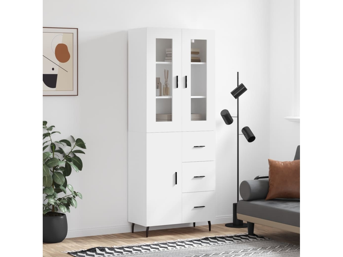 Vidaxl Armário Alto 69,5x34x180 Cm Derivados De Madeira Branco