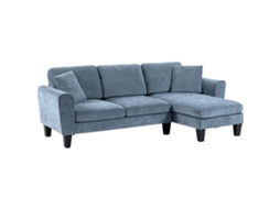 Sofá Reversível Em Formato De L Com 2 Almofadas De Carga, 200 Kg 230x138x87 Cm Azul Escuro