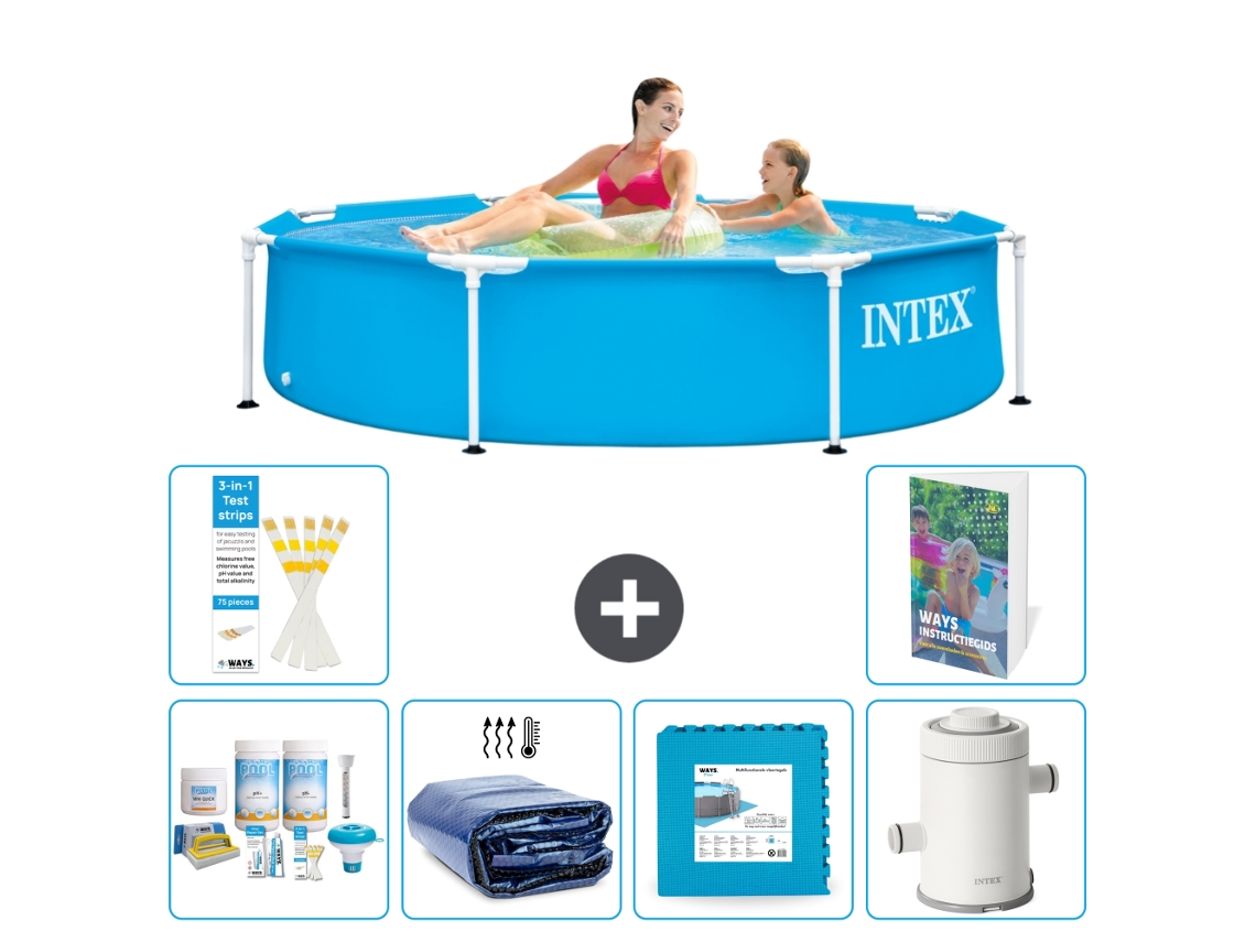 Piscina com Estrutura Redonda 244x51 Cm 5 peças S14 INTEX