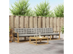 Vidaxl Conjunto De Sofás Para Exterior 5 Pcs Branco E Cinzento-claro