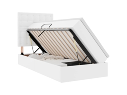 SYFAX™ Cama com Arrumação e Led com Colchão Branco Puro 90 X 190 Cm