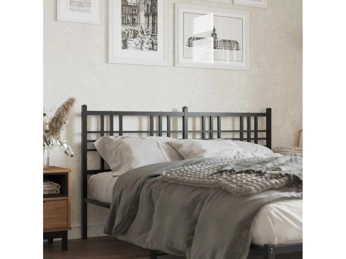 Vidaxl Cabeceira De Substituição 160 Cm Metal Preto