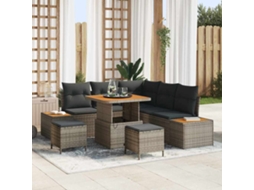 Vidaxl Conjunto De Sofá De Jardim 8 Pcs Cinzeto Rattan Sintético
