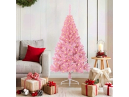 Vidaxl Árvore De Natal Artificial Pré-iluminada Rosa 150 Cm Pvc