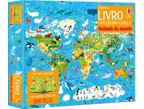 Livro Animais Do Mundo - Livro Com Quebra Cabeca - Usborne De Diversos (português Do Brasil)