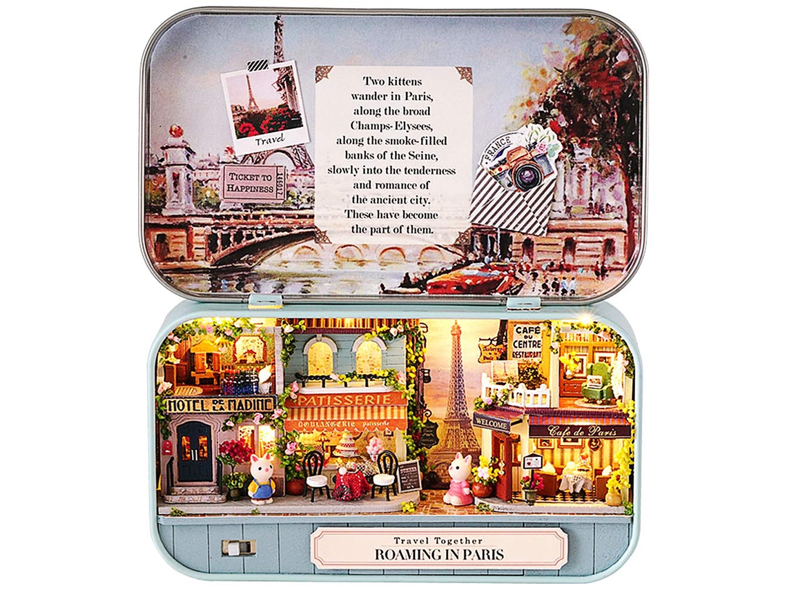 Ats kit de Casa em Miniatsura com Móveis Diy para Adolescentes e Adultos, Presente Memorável, Roaming In Paris