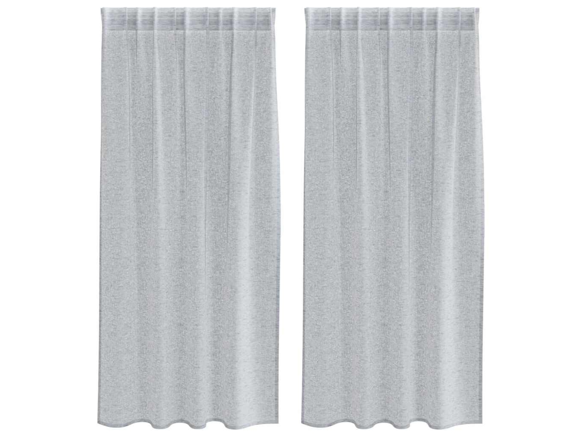 Maison Exclusive - Cortina De Voile 2 Pcs Cinza Escuro 175 X 140 Cm Poliéster