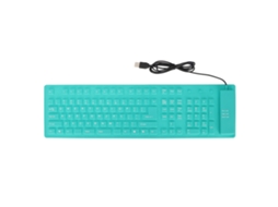 Teclado de Silicone Plegable 108 Teclas Usb À Prova D'água Silencioso Selamento Total Verde