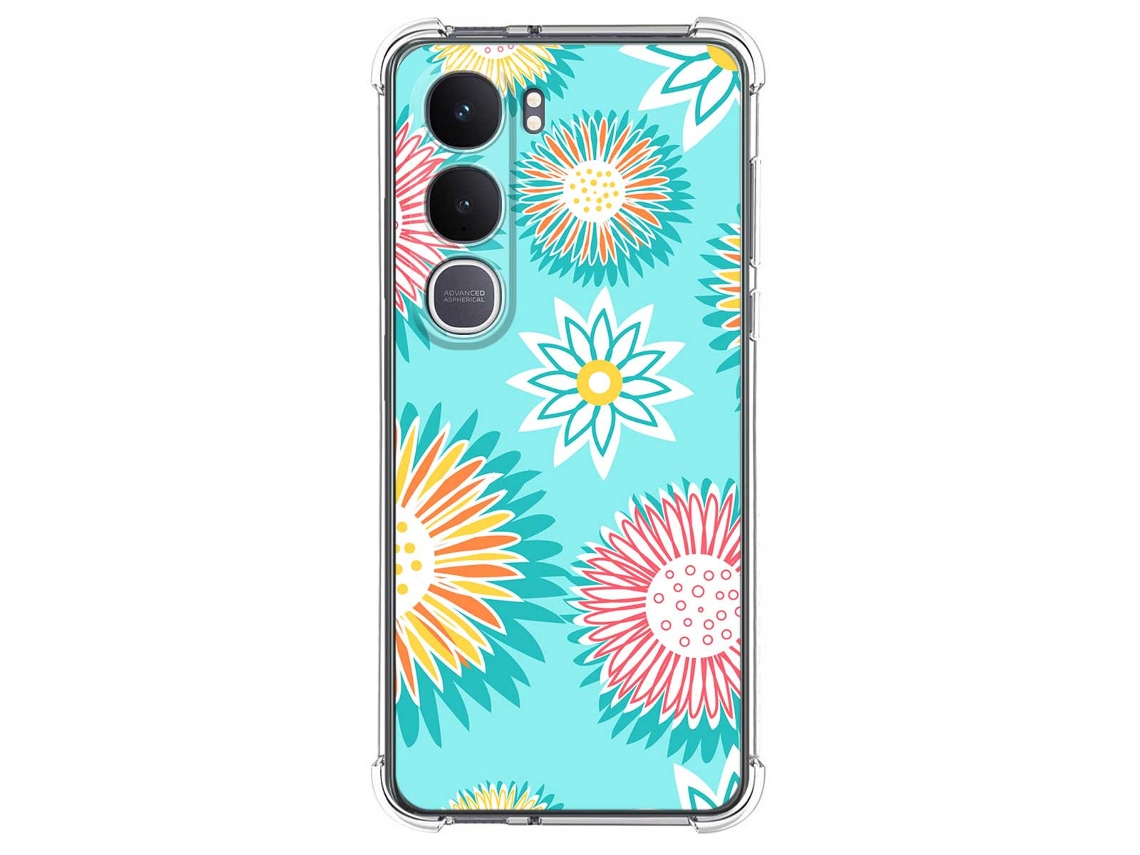 Capa Tumundosmartphone De Silicone Resistente A Impactos Para Vivo Y31 5g / Y21d Com Estampa Floral 5 Desenhos