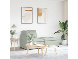 Vidaxl Sofá Modular Com Pufes E Almofadas Veludo Cinzento-claro