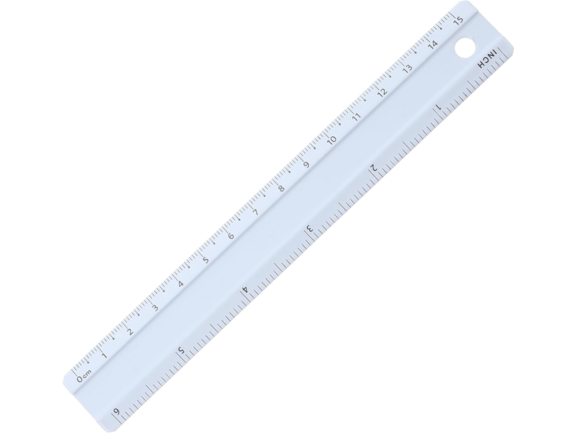 Régua De Metal Liga Alumínio 15 Cm Com Marcações Em Centímetros E