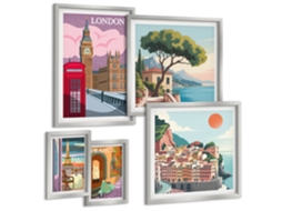 Conjunto De Pinturas Cidades Europeias De Cultura Espelharte (5 Peças)
